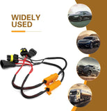 2 PCS Car LED Light Decoders, 9006/HB4 Plug and Play Warning Error Eliminator, Anti-flicker Load Resistor Harness Adapter, Universal Bulb Retrofit Fault Cancel Device for Cars (Black)