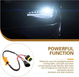 2 PCS Car LED Light Decoders, 9006/HB4 Plug and Play Warning Error Eliminator, Anti-flicker Load Resistor Harness Adapter, Universal Bulb Retrofit Fault Cancel Device for Cars (Black)