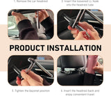2 PCS Car Headrest Hooks, 10 KG Load Bearing Anti-slip Hanging Hanger, Rotatable Hidden Storage Hook, Universal Multifunction Seat Back Organizer for 0.47" - 0.59" Tube Diameter (Black)