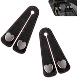 2 PCS Car Seat Headrest Hooks, Multifunctional Double Hanger & Phone Holder, Soft Suede Leather & Load-bearing Heart Shape Metal Hook, Back Seat Organizer for Most Cars (Black)