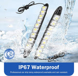 2 PCS LED Car Daytime Running Strip Lights, Super Bright Bendable DRL Strip Kit, IP67 Waterproof High Power Fog Lamp, Exterior Lighting Accessory for Most Trucks SUVs Cars (White)