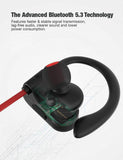LFS Bluetooth Headphones, Wireless Earbuds IPX7 Waterproof Sports Earphones with Mic HD Stereo Sweatproof in-Ear Earbuds Gym Running Workout 15 Hour Battery Sound Isolation Headsets