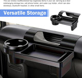 Car Window Storage Holder, Multi-function Cup Holder with Phone Slot & Storage Tray, ABS Anti-scratch Insert Extra Hanging Mount, Interior Organizer for Most Vehicles (Black)