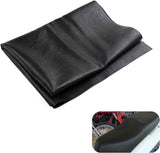 Motorcycle Seat Cover, Waterproof Sun Resistant Seat Protector, High-elasticity Anti-scratch PVC Leather Cover, DIY Modification Accessory for ATV Scooter Moped Mini Bike (Black)
