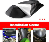 Motorcycle Seat Cover, Waterproof Sun Resistant Seat Protector, High-elasticity Anti-scratch PVC Leather Cover, DIY Modification Accessory for ATV Scooter Moped Mini Bike (Black)