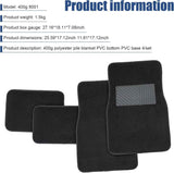 4 PCS Car Carpet Floor Mats, PVC Anti-slip Base Comfortable Carpet, Breathable Flame-retardant Floor Liner for All Weather, Interior Accessory for Cars SUVs Trucks (Black) In Australia - Darrahopens