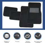 4 PCS Car Carpet Floor Mats, PVC Anti-slip Base Comfortable Carpet, Breathable Flame-retardant Floor Liner for All Weather, Interior Accessory for Cars SUVs Trucks (Black)