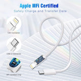 MFi Certified iPhone USB-C to Lightning Fast Charging Cable - 1M + 2M Combo Pack - Apple Compatible Charger Cord for iPhone 14/13/12/11 - White In Australia - Darrahopens
