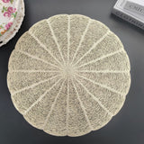 Embroidered Heat Insulation Placemat 6-Pack - Hollow Round PVC Table Mat with Lace Design - Anti-Slip Oil Proof Dining Mat for Kitchen Restaurant - Gold 38cm In Australia - Darrahopens