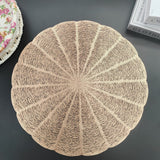 Embroidered Heat Insulation Placemat 6-Pack - Hollow Round PVC Table Mat with Lace Design - Anti-Slip Oil Proof Dining Mat for Kitchen Restaurant - Rose Gold 38cm In Australia - Darrahopens