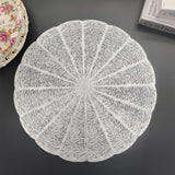 Embroidered Heat Insulation Placemat 6-Pack - Hollow Round PVC Table Mat with Lace Design - Anti-Slip Oil Proof Dining Mat for Kitchen Restaurant - Silver 38cm In Australia - Darrahopens