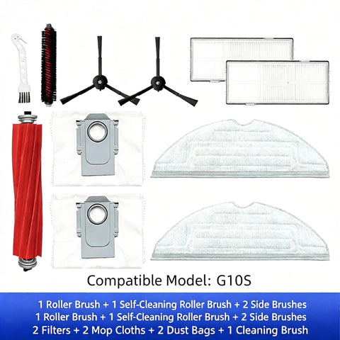 Replacement Accessory Kit Compatible with Roborock G10S S7 MaxV Ultra - 11-in-1 Maintenance Set with Main Brush Self-Cleaning Brush Side Brushes Filters Mop Pads Dust Bags Cleaning Brush In Australia - Darrahopens