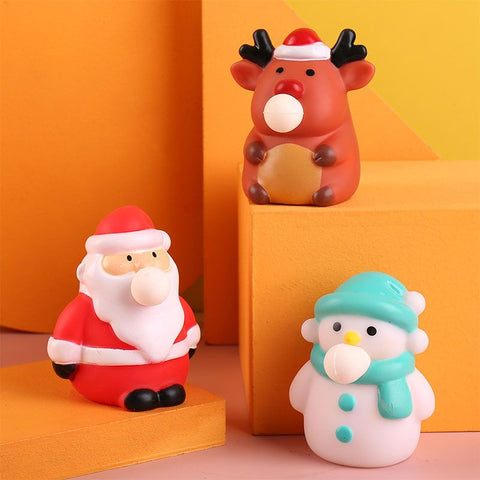 Squeeze Bubble Pop Stress Relief Toy 3-Pack - Cartoon Squishy Figure for Anxiety Relief - Santa + Snowman + Reindeer (Mixed 3-Pack) In Australia - Darrahopens