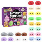 Fidget Squishy Stress Relief Toy - Mystery Dumpling Squishy Calendar Blind Box - Adult Decompression Squeeze Toy - GJ856