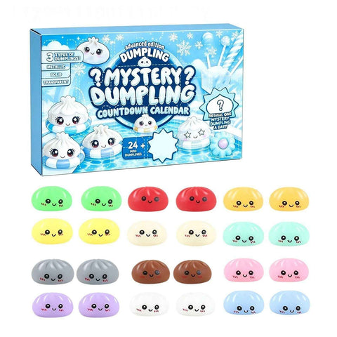 Fidget Squishy Stress Relief Toy - Mystery Dumpling Squishy Calendar Blind Box - Adult Decompression Squeeze Toy - GJ858 In Australia - Darrahopens