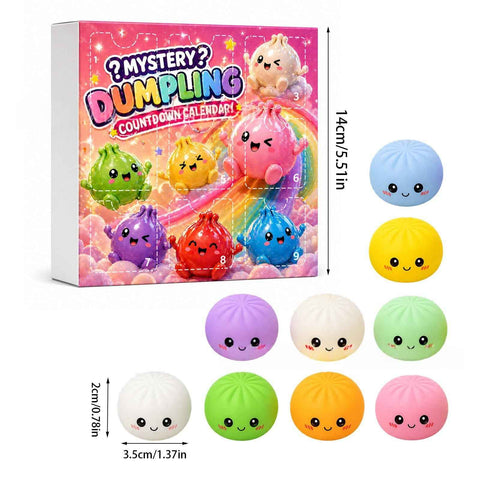 Fidget Squishy Stress Relief Toy 9-Grid Blind Box - Mystery Dumpling Squishy Calendar - Adult Decompression Squeeze Toy - GJ862-001 In Australia - Darrahopens
