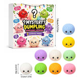Fidget Squishy Stress Relief Toy 9-Grid Blind Box - Mystery Dumpling Squishy Calendar - Adult Decompression Squeeze Toy - GJ862-002 In Australia - Darrahopens
