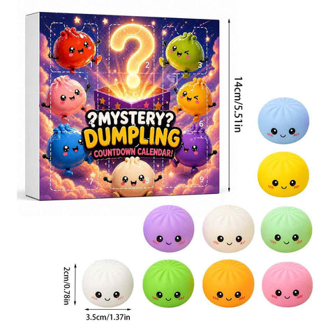 Fidget Squishy Stress Relief Toy 9-Grid Blind Box - Mystery Dumpling Squishy Calendar - Adult Decompression Squeeze Toy - GJ862-003 In Australia - Darrahopens