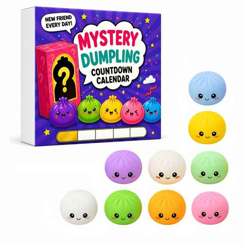 Fidget Squishy Stress Relief Toy 9-Grid Blind Box - Mystery Dumpling Squishy Calendar - Adult Decompression Squeeze Toy - GJ862-006 In Australia - Darrahopens