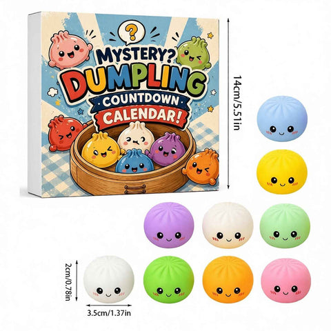 Fidget Squishy Stress Relief Toy 9-Grid Blind Box - Mystery Dumpling Squishy Calendar - Adult Decompression Squeeze Toy - GJ862-007 In Australia - Darrahopens