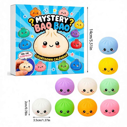Fidget Squishy Stress Relief Toy 9-Grid Blind Box - Mystery Dumpling Squishy Calendar - Adult Decompression Squeeze Toy - GJ863-001 In Australia - Darrahopens