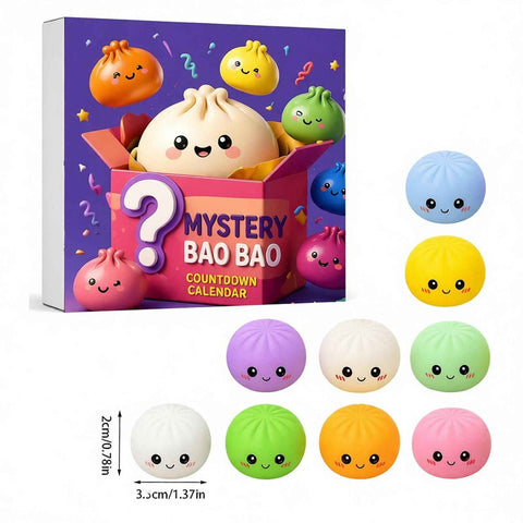 Fidget Squishy Stress Relief Toy 9-Grid Blind Box - Mystery Dumpling Squishy Calendar - Adult Decompression Squeeze Toy - GJ863-002 In Australia - Darrahopens