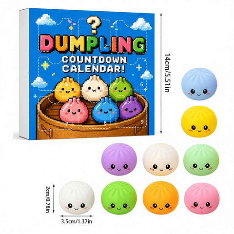 Fidget Squishy Stress Relief Toy 9-Grid Blind Box - Mystery Dumpling Squishy Calendar - Adult Decompression Squeeze Toy - GJ863-003 In Australia - Darrahopens