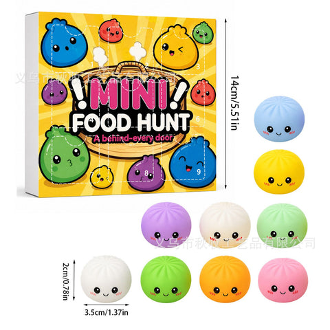 Fidget Squishy Stress Relief Toy 9-Grid Blind Box - Mystery Dumpling Squishy Calendar - Adult Decompression Squeeze Toy - GJ863-005 In Australia - Darrahopens