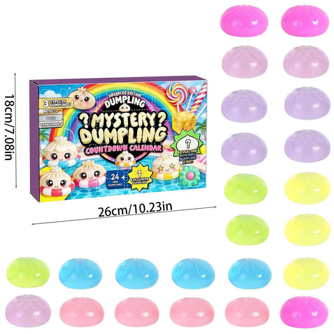 Adult Squishy Stress Relief Toy 24-Day Countdown Surprise Set - Mystery Dumpling Squeeze Calendar Gift Box - Decompression Toy - GJ876-005 In Australia - Darrahopens