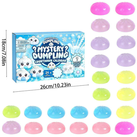 Adult Squishy Stress Relief Toy 24-Day Countdown Surprise Set - Mystery Dumpling Squeeze Calendar Gift Box - Decompression Toy - GJ876-006 In Australia - Darrahopens