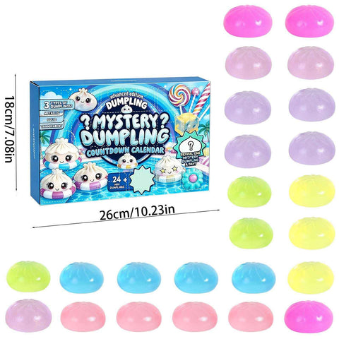 Adult Squishy Stress Relief Toy 24-Day Countdown Surprise Set - Mystery Dumpling Squeeze Calendar Gift Box - Decompression Toy - GJ876-009 In Australia - Darrahopens