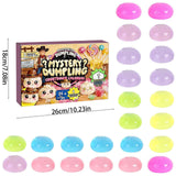 Adult Squishy Stress Relief Toy 24-Day Countdown Surprise Set - Mystery Dumpling Squeeze Calendar Gift Box - Decompression Toy - GJ876-012 In Australia - Darrahopens