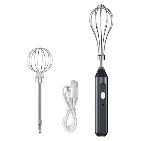Wireless Electric Egg Beater - USB Rechargeable Handheld Mixer for Baking Whisking Frothing - 304 Stainless Steel Portable Kitchen Tool - Black 3 Speeds In Australia - Darrahopens