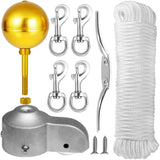 Flagpole Hardware Repair Parts Kit - White Aluminum Flag Pole Accessories with Mounting Clips - 8-Piece Set In Australia - Darrahopens