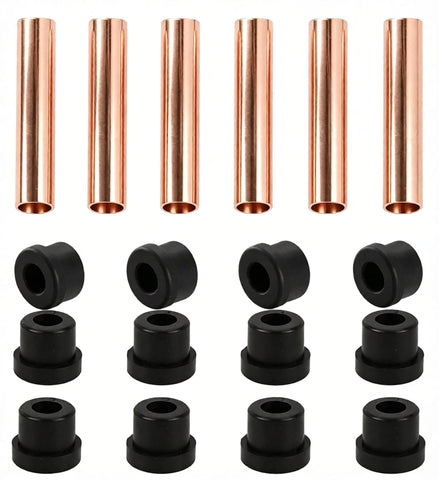 Leaf Spring Bushing Kit Compatible with Club Car DS 1981-up & EZGO TXT Medalist 1994-up - 6 Leaf Springs + 12 Bushings Suspension Replacement Set