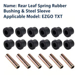 Leaf Spring Bushing Kit Compatible with Club Car DS 1981-up & EZGO TXT Medalist 1994-up - 6 Leaf Springs + 12 Bushings Suspension Replacement Set
