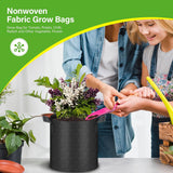 HealSmart 6-Pack 2 Gallon Nonwoven Grow Bags - Aeration Fabric Pots with Handles for Garden Fruits Vegetables Flowers - Black