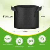 HealSmart 6-Pack 3 Gallon Nonwoven Grow Bags - Aeration Fabric Pots with Handles for Garden Fruits Vegetables Flowers - Black In Australia - Darrahopens