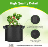 HealSmart 6-Pack 3 Gallon Nonwoven Grow Bags - Aeration Fabric Pots with Handles for Garden Fruits Vegetables Flowers - Black In Australia - Darrahopens