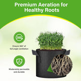 HealSmart 6-Pack 3 Gallon Nonwoven Grow Bags - Aeration Fabric Pots with Handles for Garden Fruits Vegetables Flowers - Black