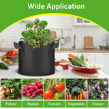 HealSmart 6-Pack 3 Gallon Nonwoven Grow Bags - Aeration Fabric Pots with Handles for Garden Fruits Vegetables Flowers - Black