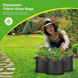 HealSmart 6-Pack 3 Gallon Nonwoven Grow Bags - Aeration Fabric Pots with Handles for Garden Fruits Vegetables Flowers - Black