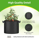 HealSmart 6-Pack 5 Gallon Nonwoven Grow Bags - Aeration Fabric Pots with Handles for Garden Fruits Vegetables Flowers - Black In Australia - Darrahopens