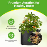 HealSmart 6-Pack 5 Gallon Nonwoven Grow Bags - Aeration Fabric Pots with Handles for Garden Fruits Vegetables Flowers - Black