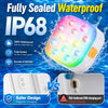 Darrahopens Outdoor Recreation > Camping > Camping Lights & Lanterns Rechargeable Magnetic Pool Light - IP68 Waterproof Underwater LED Light with Remote Control - 16 Colors 2600mAh Battery for Above Ground Inground Pools - 2 Pack In Australia - Darrahopens