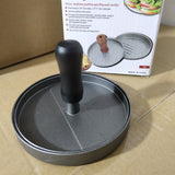 Aluminum Wooden Handle Hamburger Press - 170g Meat Patty Maker with Non-Stick Surface - Burger Press for Kitchen BBQ - Red Wood Handle Matte In Australia - Darrahopens
