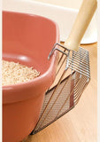 Fine Mesh Metal Cat Litter Scoop - Durable Non-Stick Aluminum Litter Shovel with Small Holes for Clumping Litter - Easy Clean Polished Surface - Silver