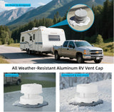 RV Plumbing Vent Cap - Aluminum Trailer Roof Pipe Vent Cover - Weatherproof Durable Replacement for RV Camper Motorhome - Black 1-Pack