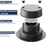 RV Plumbing Vent Cap - Aluminum Trailer Roof Pipe Vent Cover - Weatherproof Durable Replacement for RV Camper Motorhome - White 2-Pack