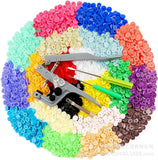360pcs Plastic Snap Fasteners Kit - 24 Colors Resin Invisible Buttons with Tool - Sewing Snaps for Clothing Crafts - 12mm